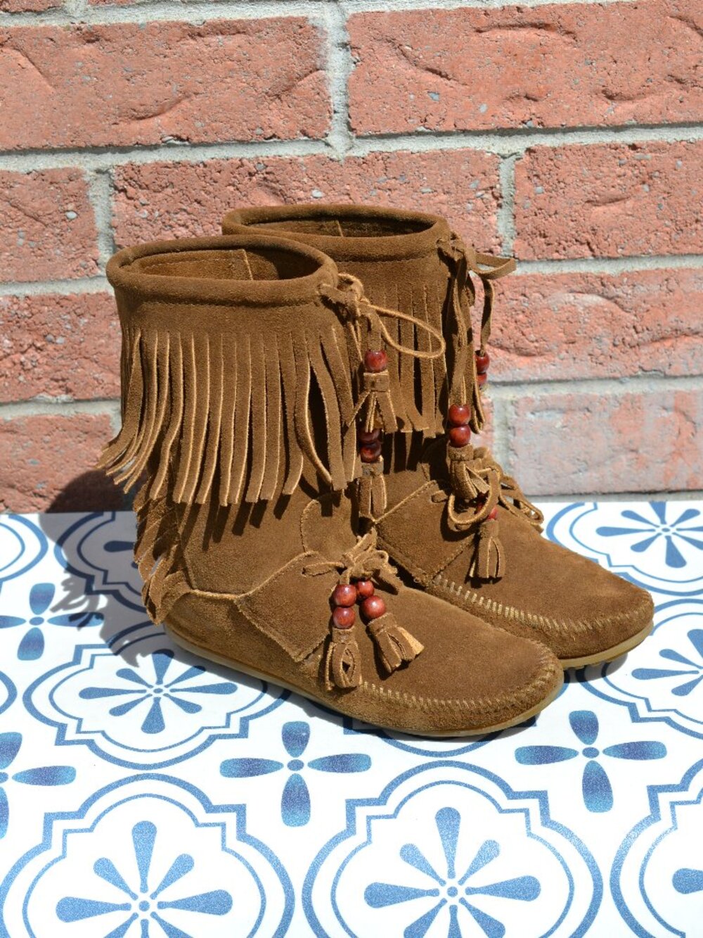 Minnetonka Suede Moccasin Boots in Beautiful Brown Suede